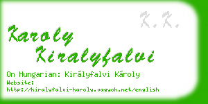karoly kiralyfalvi business card